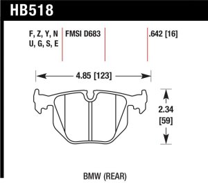 BMW Z4 Brake Pads - Hawk Performance - Ceramic - `06-`08